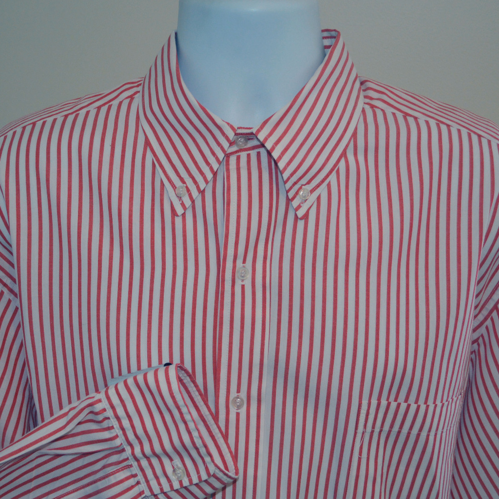 Brooks Brothers Red Striped White Dress Shirt